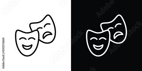 Theater masks icon filled flat sign concept for web design.