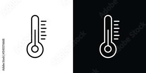 Thermometer half icon filled flat sign concept for web design.
