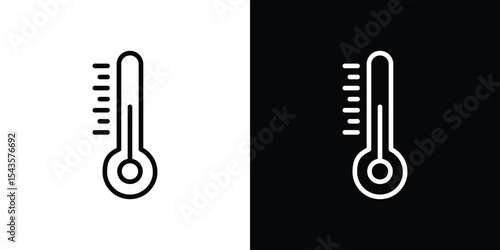 Thermometer icon filled flat sign concept for web design.