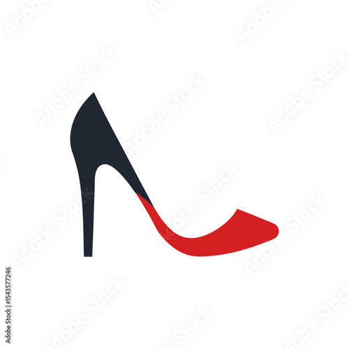 Stylish heel shoe icon logo for fashion brand boutique and footwear promotion