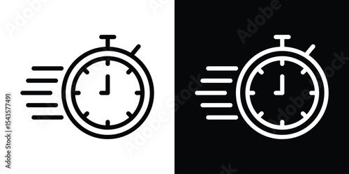 Time fast icon filled flat sign concept for web design.