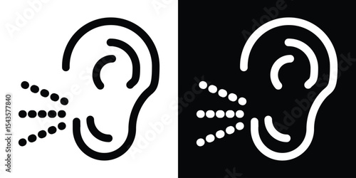 Tinnitus awareness icon filled flat sign concept for web design.