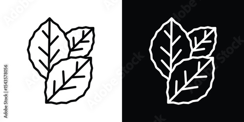 Tobacco leaves icon filled flat sign concept for web design.
