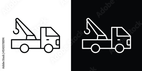 Tow truck icon filled flat sign concept for web design.