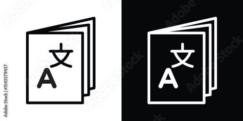 Translation icon filled flat sign concept for web design.