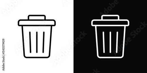 Trash Bin icon filled flat sign concept for web design.