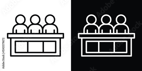 Trial by jury icon filled flat sign concept for web design.