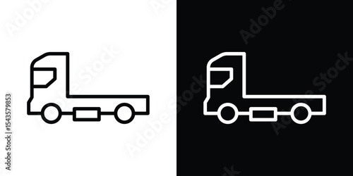 Truck container empty icon filled flat sign concept for web design.