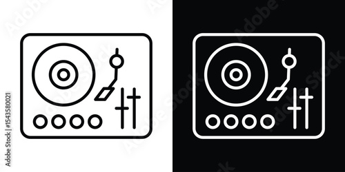 Turntable icon filled flat sign concept for web design.