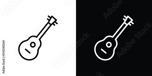 Ukulele icon filled flat sign concept for web design.