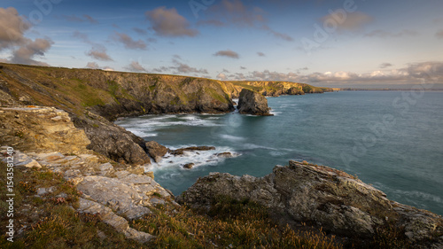 Bedruthan Steps from Park Head Evening Sunset
