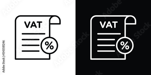 Value added tax VAT icon filled flat sign concept for web design.