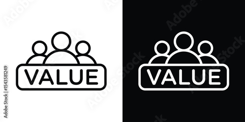 Value icon filled flat sign concept for web design.