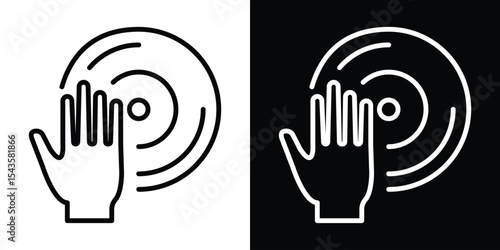 Vinyl player icon filled flat sign concept for web design.