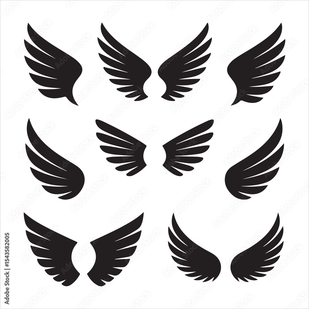 Obraz premium Feathered Wings Icon Collection