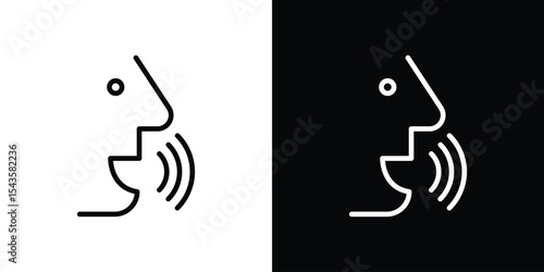 Voice icon filled flat sign concept for web design.