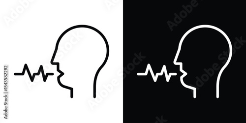 Voice recognition icon filled flat sign concept for web design.
