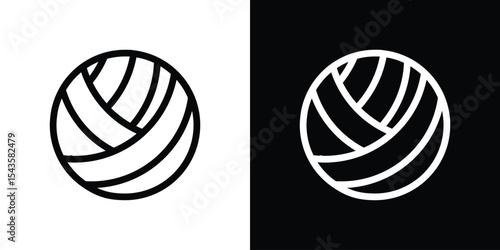 Volleyball icon filled flat sign concept for web design.