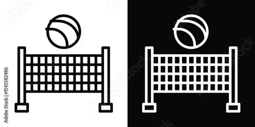 Volleyball net icon filled flat sign concept for web design.