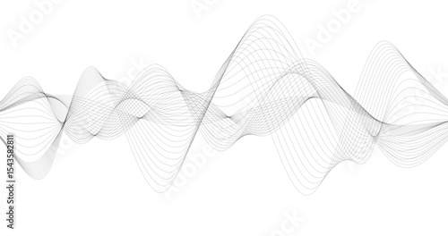 Abstract waves of particles analog frequency track equalizer background Vector illustration horizon design