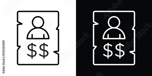 Wanted icon filled flat sign concept for web design.
