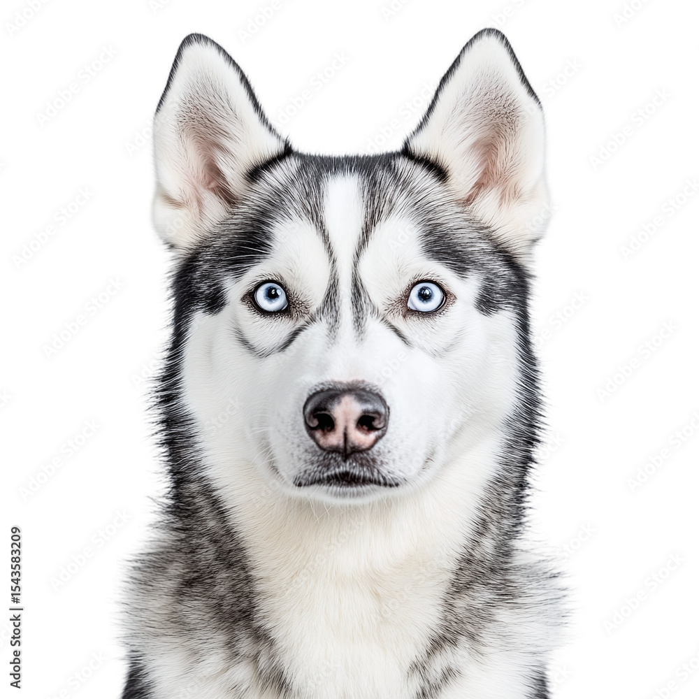 Fototapeta premium Siberian husky dog isolated on transparent background,
