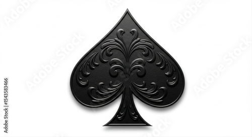 Elegant ornate black spade design against a clean white background providing a sophisticated aesthetic