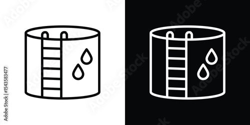 Water tank icon filled flat sign concept for web design.