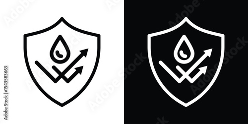 Waterproof protection icon filled flat sign concept for web design.