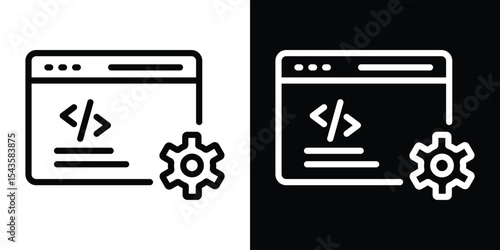 Web development icon filled flat sign concept for web design.