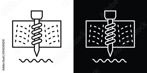 well drilling icon filled flat sign concept for web design.