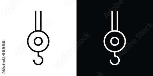 Winch hook icon filled flat sign concept for web design.