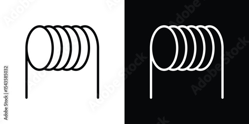 Wire coil icon filled flat sign concept for web design.