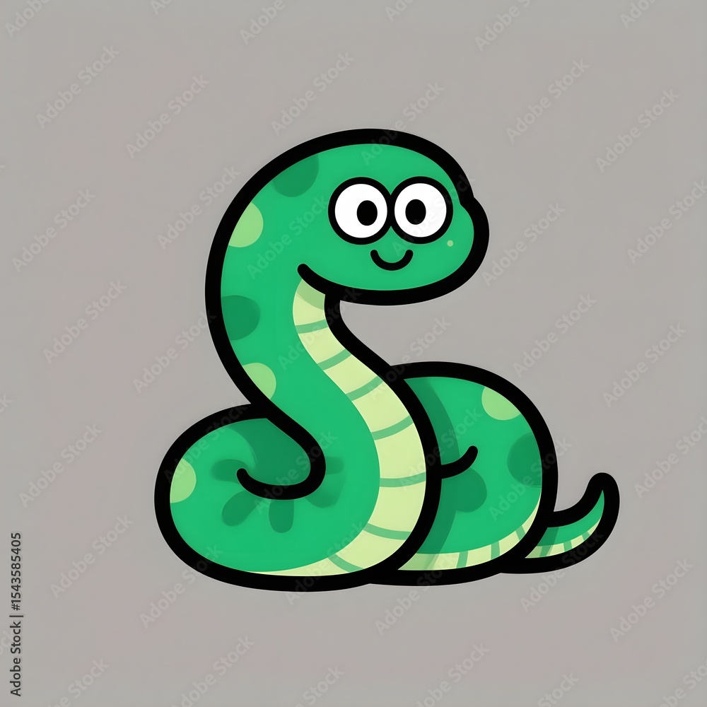 Fototapeta premium Green snake vector