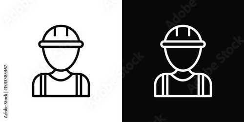 Worker icon filled flat sign concept for web design.