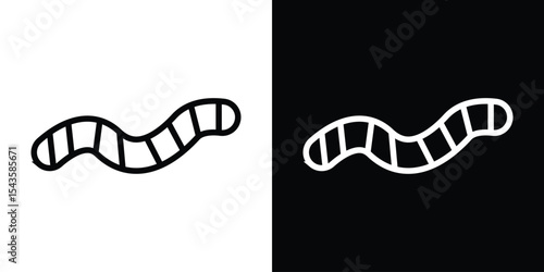 Worm icon filled flat sign concept for web design.