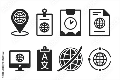 Minimalist Vector Set: Global Media & Foreign Correspondence

