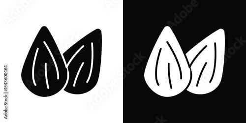 Almond icon collection. line stroke icon. EPS 10