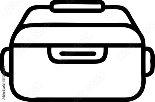Black and White Lunchbox Icon Simple Line Art container