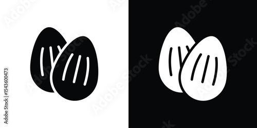 Almond icon collection. line stroke icon. EPS 10