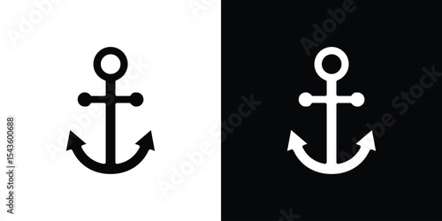 Anchor icon collection. line stroke icon. EPS 10