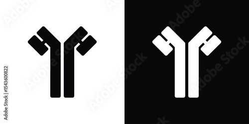 Antibody icon collection. line stroke icon. EPS 10