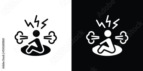 Anxiety or stress icon collection. line stroke icon. EPS 10