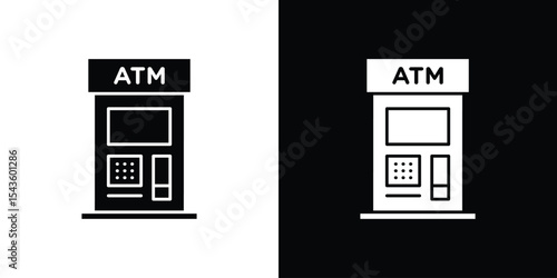 Atm icon collection. line stroke icon. EPS 10