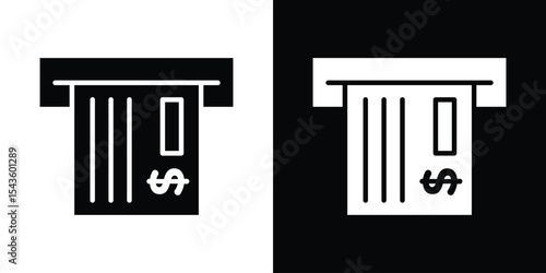 atm cash icon collection. line stroke icon. EPS 10