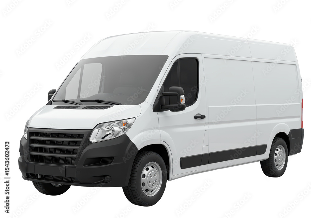 Isolated White Delivery Van for Transportation and Logistics Isolated White Delivery Van for Transportation and Logistics