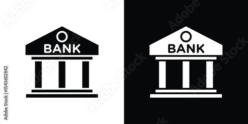 Bank icon collection. line stroke icon. EPS 10