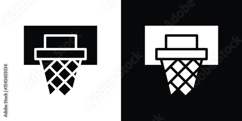 Basketball hoop icon collection. line stroke icon. EPS 10
