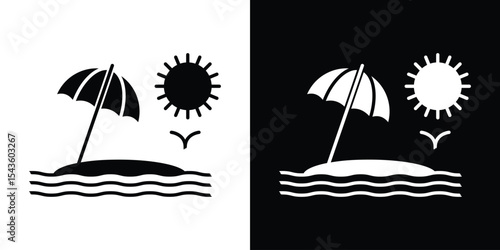 Beach icon collection. line stroke icon. EPS 10