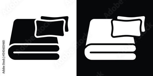Bed linenfor banner and packaging design. Vector illustration with pillows icon collection. line stroke icon. EPS 10